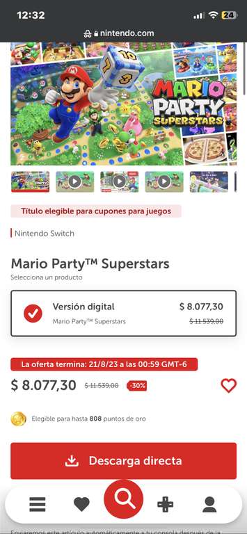 Nintendo Eshop Arg: Mario Party Superstars