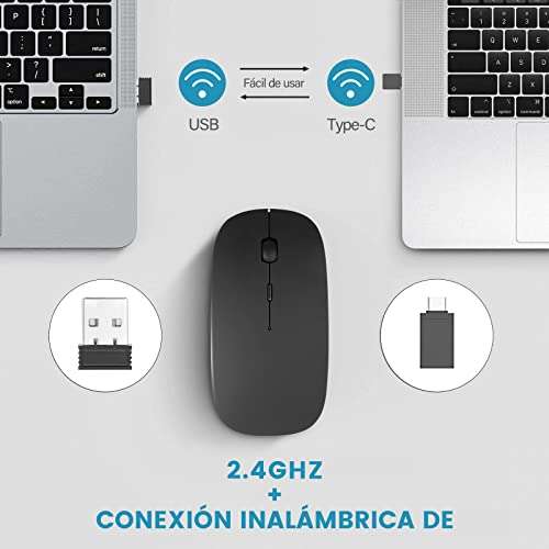 Amazon: YOMYM Mouse Ratón óptico Inalámbrico Recargable 2.4 G