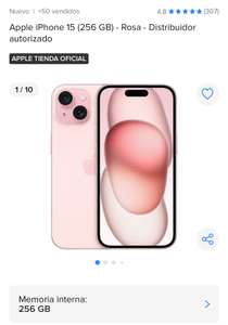 Mercado Libre: Apple iPhone 15 (256 GB) - Rosa (pagando con Banorte)
