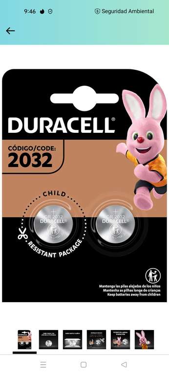 Amazon: DURACELL - Pilas 2032 Especializada, Baterías CR2032, Pilas de Reloj - Pilas de Moneda - Botón de Litio cr 2032, Paquete Con 2 Pilas