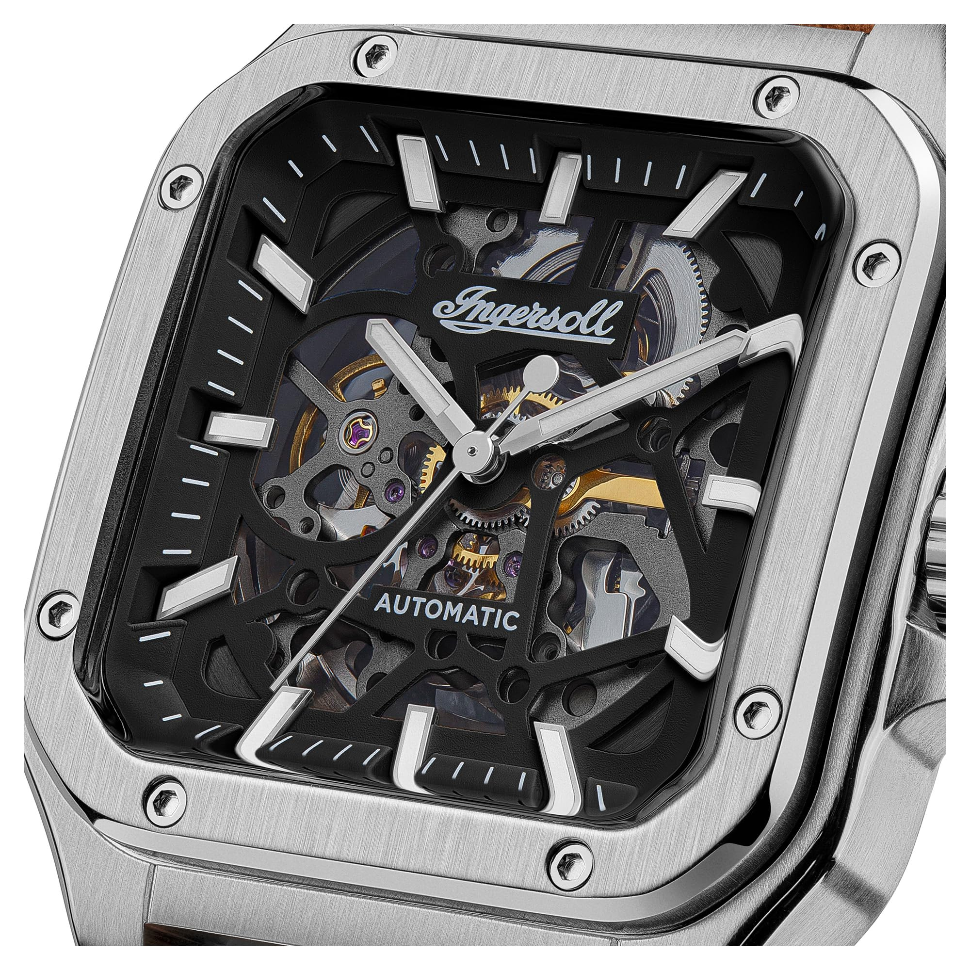Amazon: Ingersoll The Ollie - Reloj automático para hombre con correa de piel, 45 mm