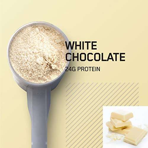 Amazon: Optimum Nutrition - Gold Standard - Proteina de Suero, Chocolate Blanco 5Lb/2.26Kg | Planea y Ahorra, envío gratis con Prime