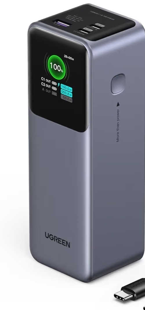 Amazon: UGREEN 25000mAh 200W Nexode Power Bank Carga Rápida, Cargador Portátil Powerbank 2 USB C