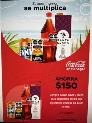 Coca Cola compra 320 y recibe código 150 x2