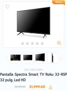 Radio Shack Pantalla Spectra Smart TV Roku 32"