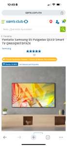 Sam's Club: Pantalla Samsung QLED 65” Smart TV