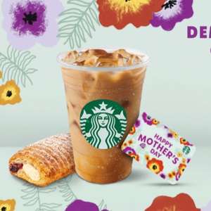 Starbucks: Bebida grande de cortesía + 20% OFF en 1 pz de panadería al activar Tarjeta día de la madre