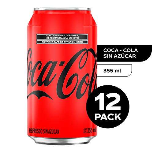 Amazon: Coca-Cola Sin Azúcar, 12 Pack - 355 ml/lata