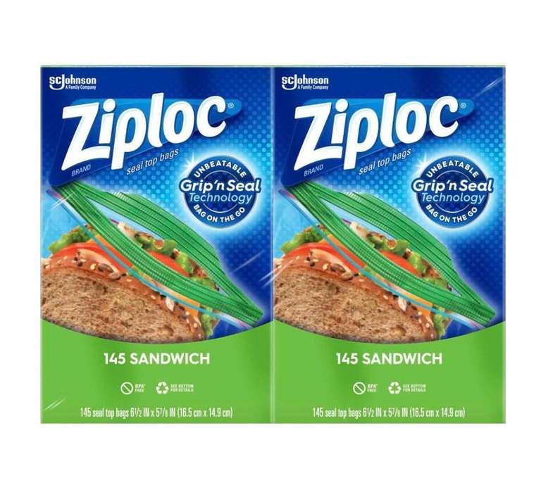 Sams: Bolsas Reutilizables Ziploc para Sandwich 290 pzas