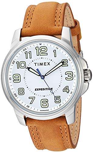 Amazon: Timex T40051 Expedition Metal Field Reloj con correa de cuero marrón para hombre