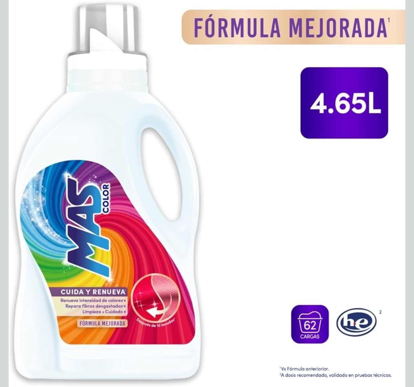 Amazon: $153 | MAS- Color Detergente Líquido, 4.65 L | Planea y Ahorra