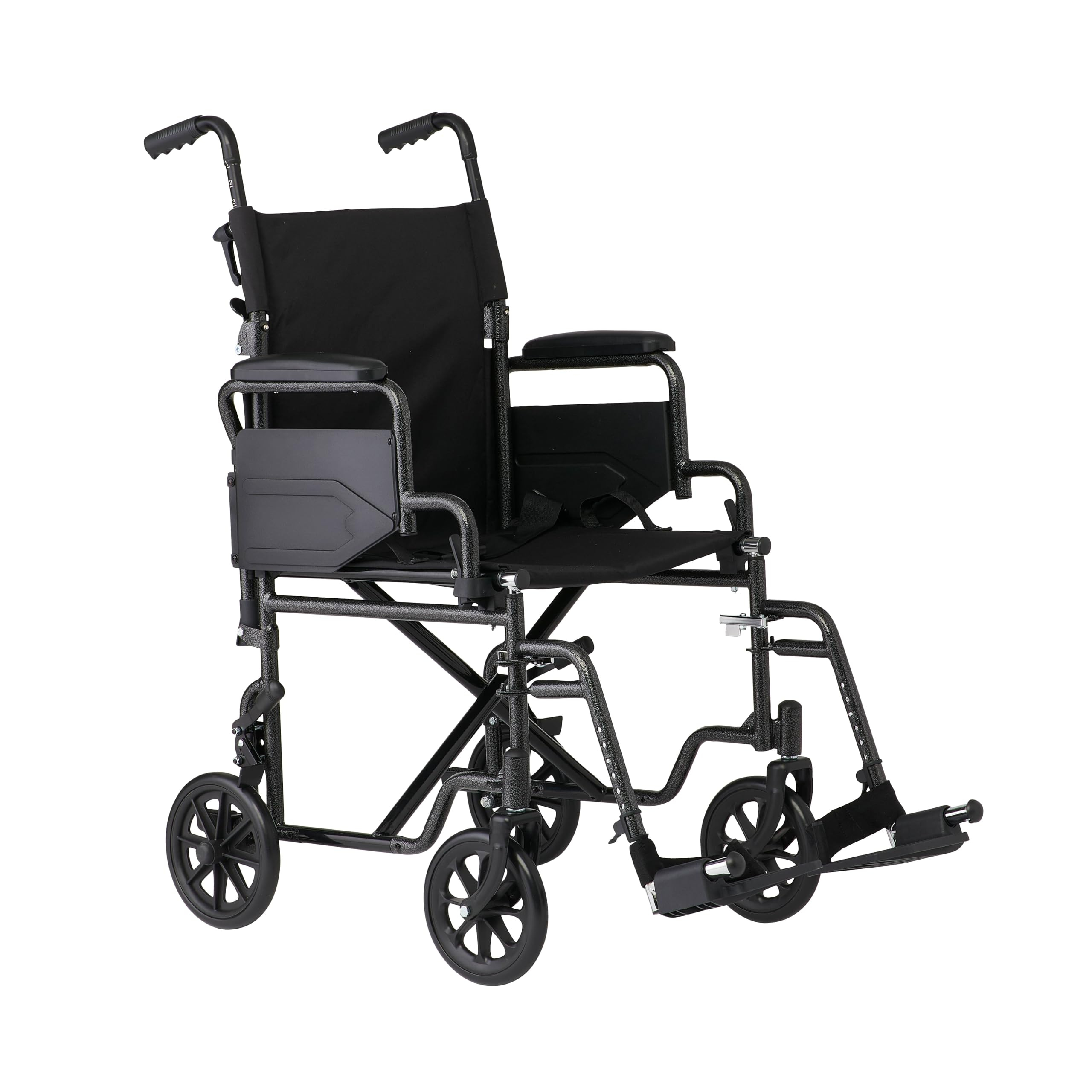 Amazon: Silla de transporte plegable de acero con brazos basculantes, reposapiés, movilidad portátil para adultos y personas mayores