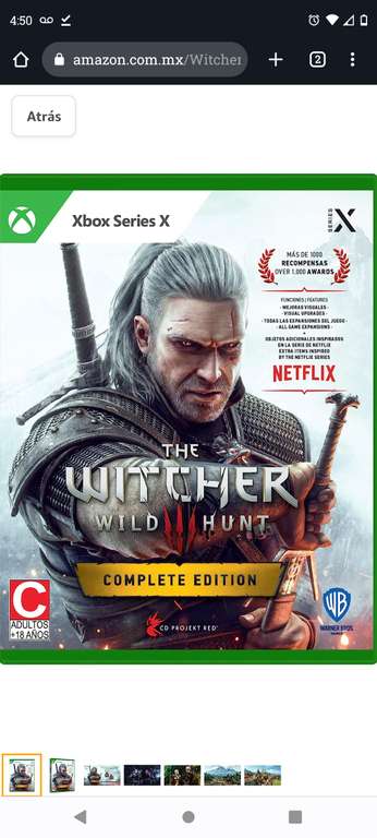 Amazon: The Witcher 3 versión Xbox series x