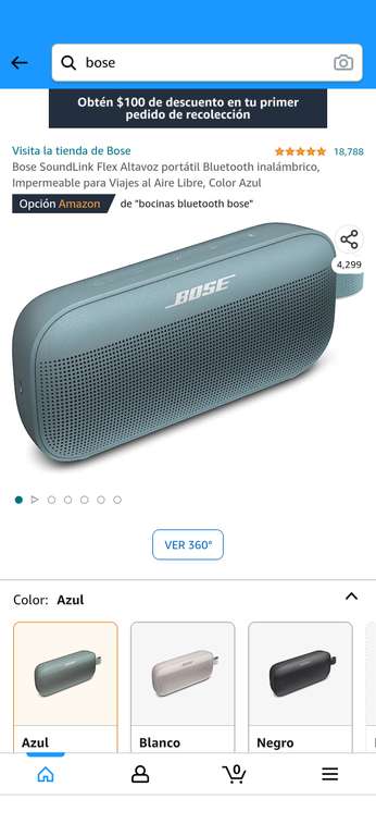 Amazon: Bose SoundLink Flex Altavoz portátil Bluetooth inalámbrico, Impermeable para Viajes al Aire Libre