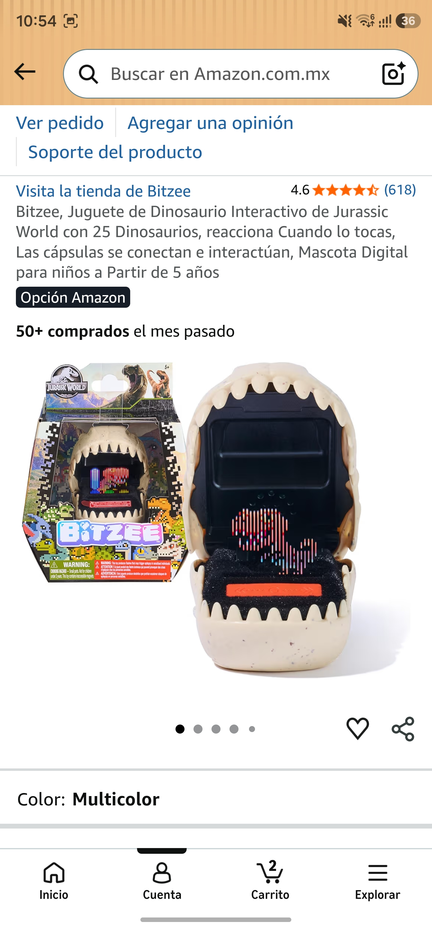 Amazon - Bitzee, Juguete de Dinosaurio Interactivo de Jurassic World