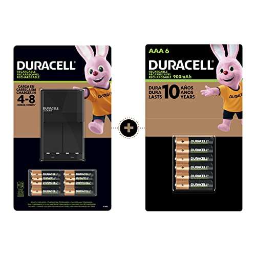 Amazon: Kit de cargador Duracell + 14 pilas recargables (6 AA y 8 AAA) | para que los incluyan en los juguetes esta navidad