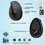 Amazon: Logitech Lift Mouse Ergonómico Vertical, Inalámbrico, Bluetooth o Receptor Logi Bolt USB
