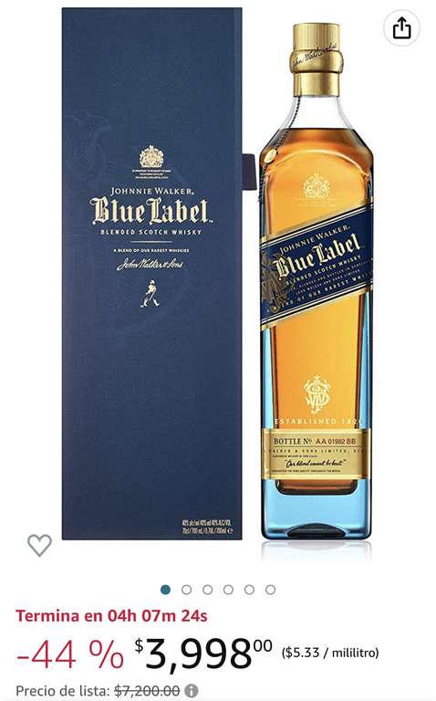 Amazon: Whisky Johnnie Walker Blue Label