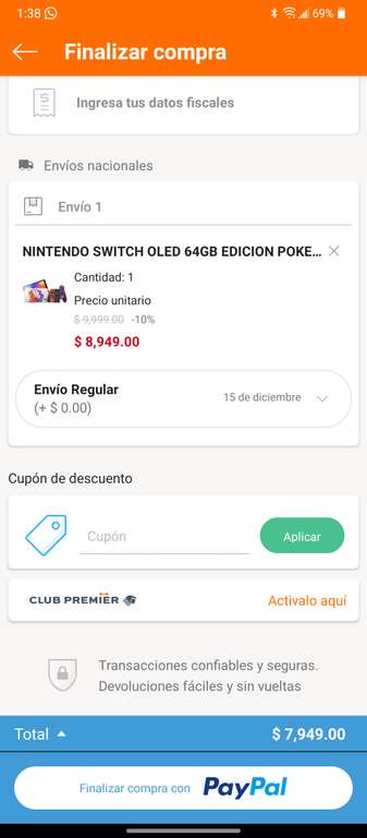 Linio: Nintendo Switch OLED Edición Pokemon | | Pagando con PayPal