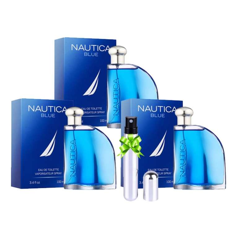 Pa'l 14 de Febrero: Walmart Paquete de 3 Perfumes Náutica Blue para Hombre de Náutica EDT 100ML