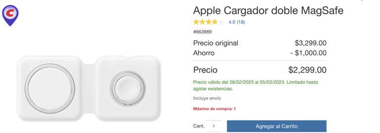 Costco: Apple Cargador doble MagSafe