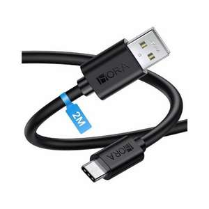 Walmart: Cable USB 1Hora 2 metros, Entrada Tipo A y Salida Tipo C, Carga Rápida 2A; Negro