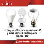 Amazon: Lampara De Pared Para Uso Interior, 1 Foco E26, Lámpara de Interior, Color Blanco, Base de Metal y Pantalla De Cristal