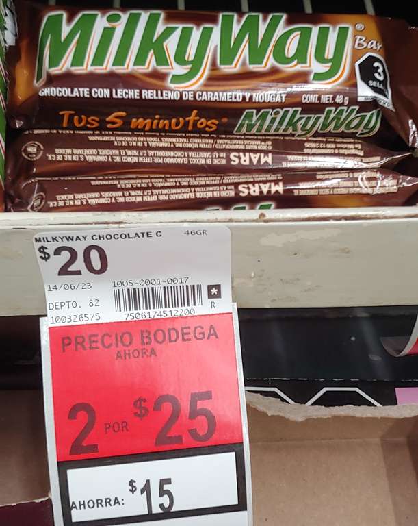 Bodega Aurrera: MilkyWay 2 piezas por $25