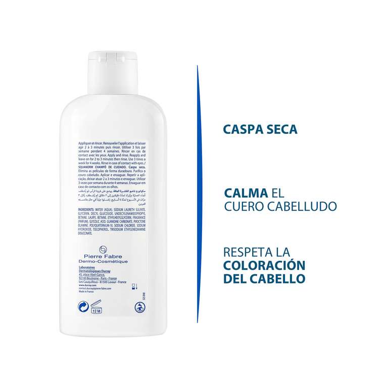 Amazon: Ducray Squanorm, Shampoo Anticaspa, Caspa Seca, 200ml