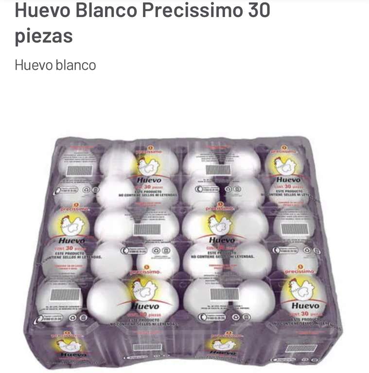 Soriana: Huevo Blanco Precissimo 30 piezas