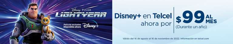 Telcel: Disney Plus a $99 pesos al mes por un año