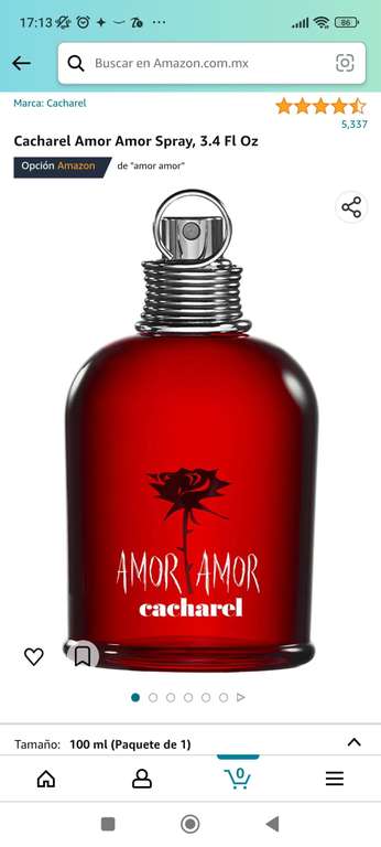 Amazon: Perfume Amor - Amor $478, ideal para la novia, mamá, amiga, hermana o contacto "Juan mecanico" | Pagando en efectivo