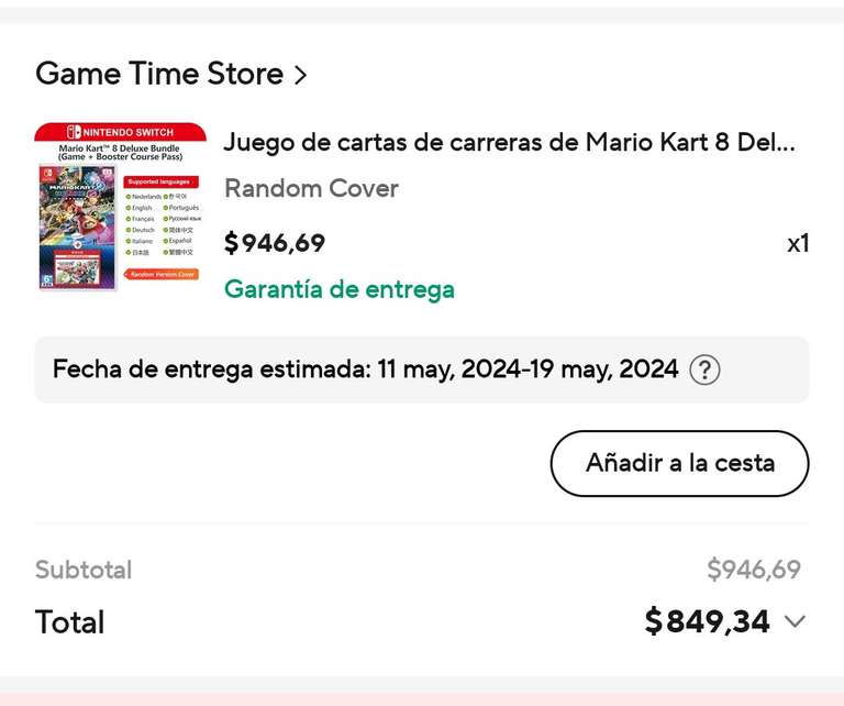AliExpress: Mario Kart 8 Deluxe Bundle (Game + Booster Course Pass), ofertas de juegos de Nintendo Switch