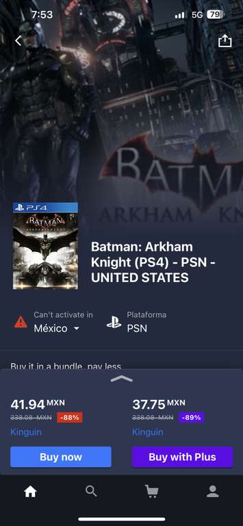 G2A: Batman Arkham ps4 USA Key