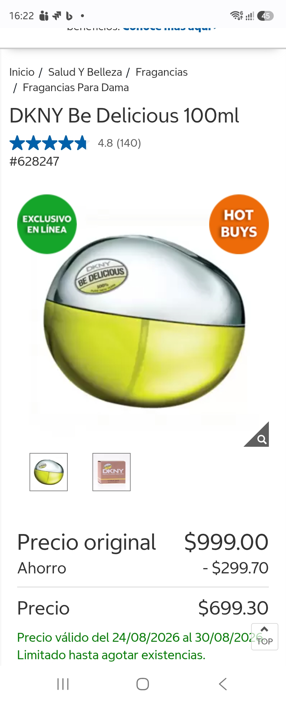 Costco: DKNY Be Delicious 100ml