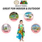 Amazon: Super Mario Bros Toalla de baño de algodón súper Suave para niños, 58 x 28 Pulgadas