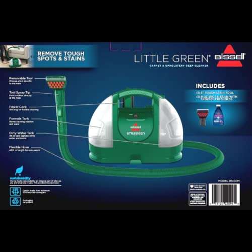 Amazon: Bissell - Máquina limpiadora de manchas y manchas Little Green, 1400 M