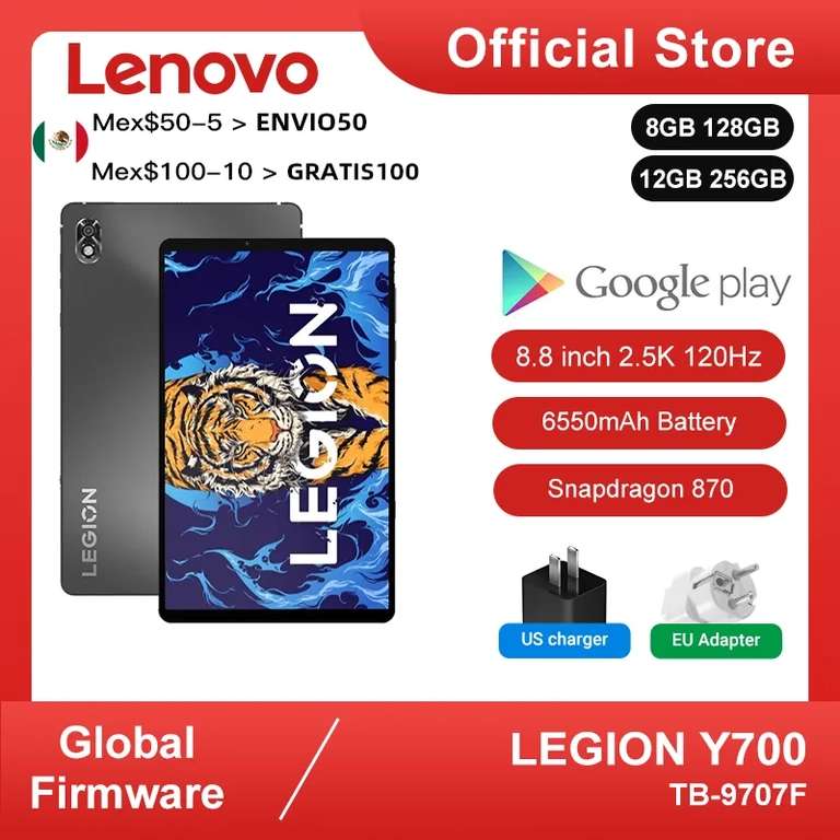 AliExpress -Tableta Lenovo LEGION Y700 (versión GLOBAL) 12/256