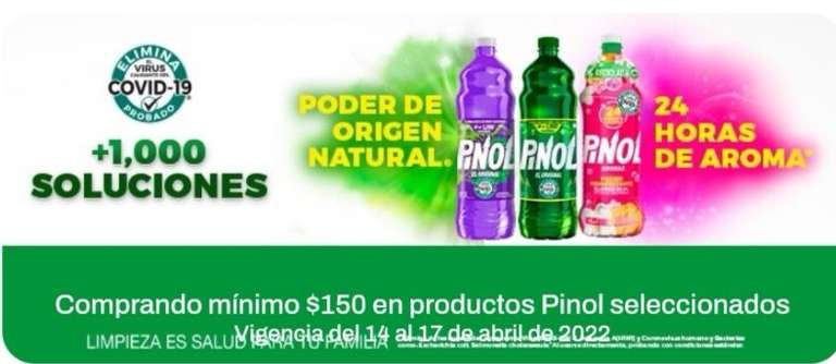 Chedraui: Envío gratis de tu súper en la compra mínima de $150 en Productos Pinol seleccionados