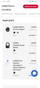 Huawei: Celular P50 Pro + Watch GT2 Pro + Freebuds Studio + Huawei Care 12 meses