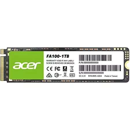 CyberPuerta: SSD Acer FA100 NVMe, 1TB, PCI Express 3.0, M.2 (3300MB/s)