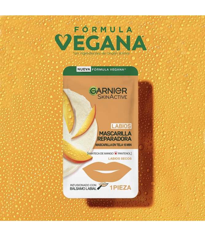 Amazon: Garnier Skin Active Mascarilla para Labios Mango | envío gratis con Prime