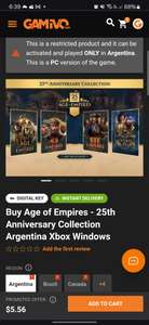 Gamivo | Age of Empires - 25th Anniversary Collection Argentina Xbox Windows