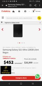 Elektra: Samsung Galaxy S21 ultra sin promociones