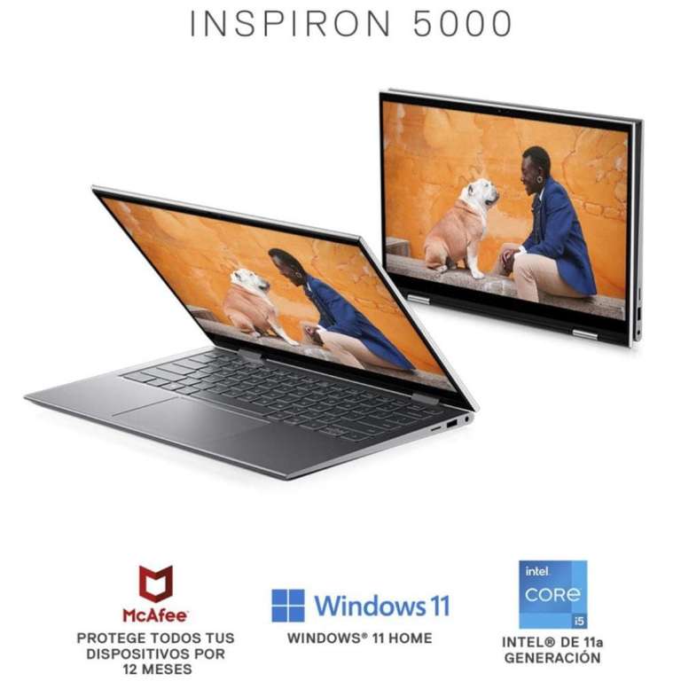 Sears: Laptop Dell 2 en 1 Inspiron 5410, Intel i5 11 Gen con 8 Gb y 256Gb
