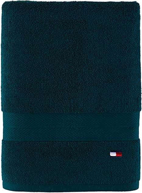 Amazon: Tommy Hilfiger - Toalla de Baño 100% Algodón, 76 x 137 cm Verde y Azul