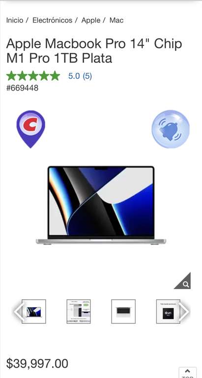 Costco: MacBook Pro 1 Tb M1 | Pagando con Cupón