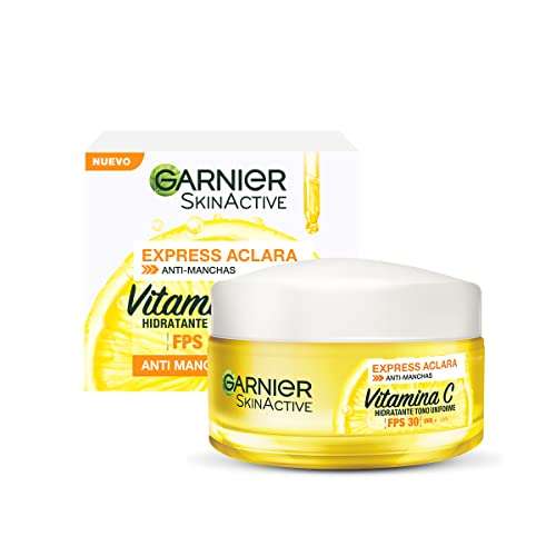 Amazon: Garnier Skin Naturals Face Express aclara crema hidratante tono uniforme con fps 30