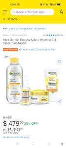 Mercado Libre DETALLE PARA LA ESPOSA Pack Garnier Express Aclara Vitamina C 4 Pasos Tono Medio