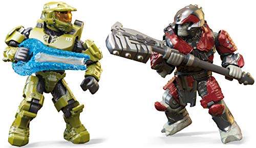 Amazon: Mega Construx Halo, Master Chief vs Brute Warrior. Trae sus portafiguras. 4.8/5 en Amazon